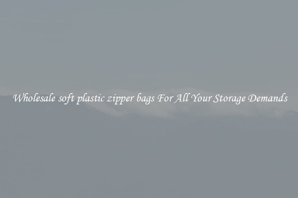 Wholesale soft plastic zipper bags For All Your Storage Demands