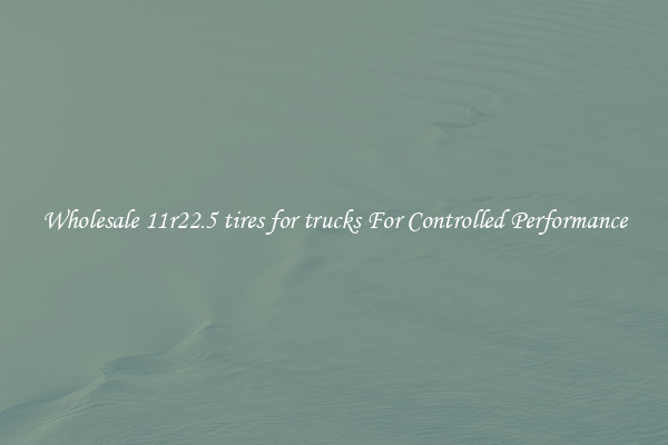 Wholesale 11r22.5 tires for trucks For Controlled Performance