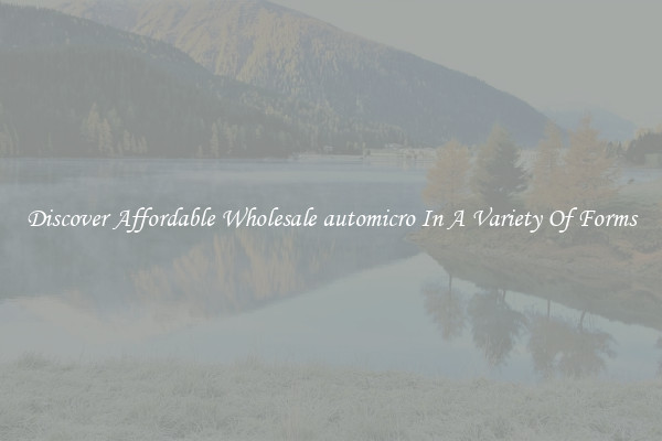 Discover Affordable Wholesale automicro In A Variety Of Forms